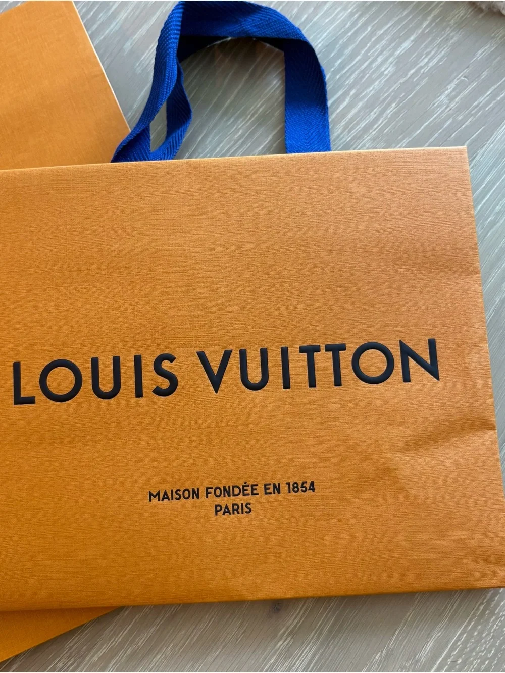Louis Vuitton Signature Gift Bag Set with Blue Ribbon Handles